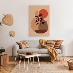 Obraz Do Sypialni Martwa Natura Abstrakcja Styl Boho Kwiaty 80x120cm - Miniaturka zdjęcia nr 3