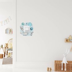 Naklejka Pod Włącznik Kontakt Króliczki Niebieskie 20x20  Balony Do Pokoju Dziecka - Miniaturka zdjęcia nr 6