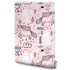 Tapeta Dla Dzieci JEDNOROŻCE Drzewa Chmurki Liście 53x1000  - Miniaturka zdjęcia nr 1