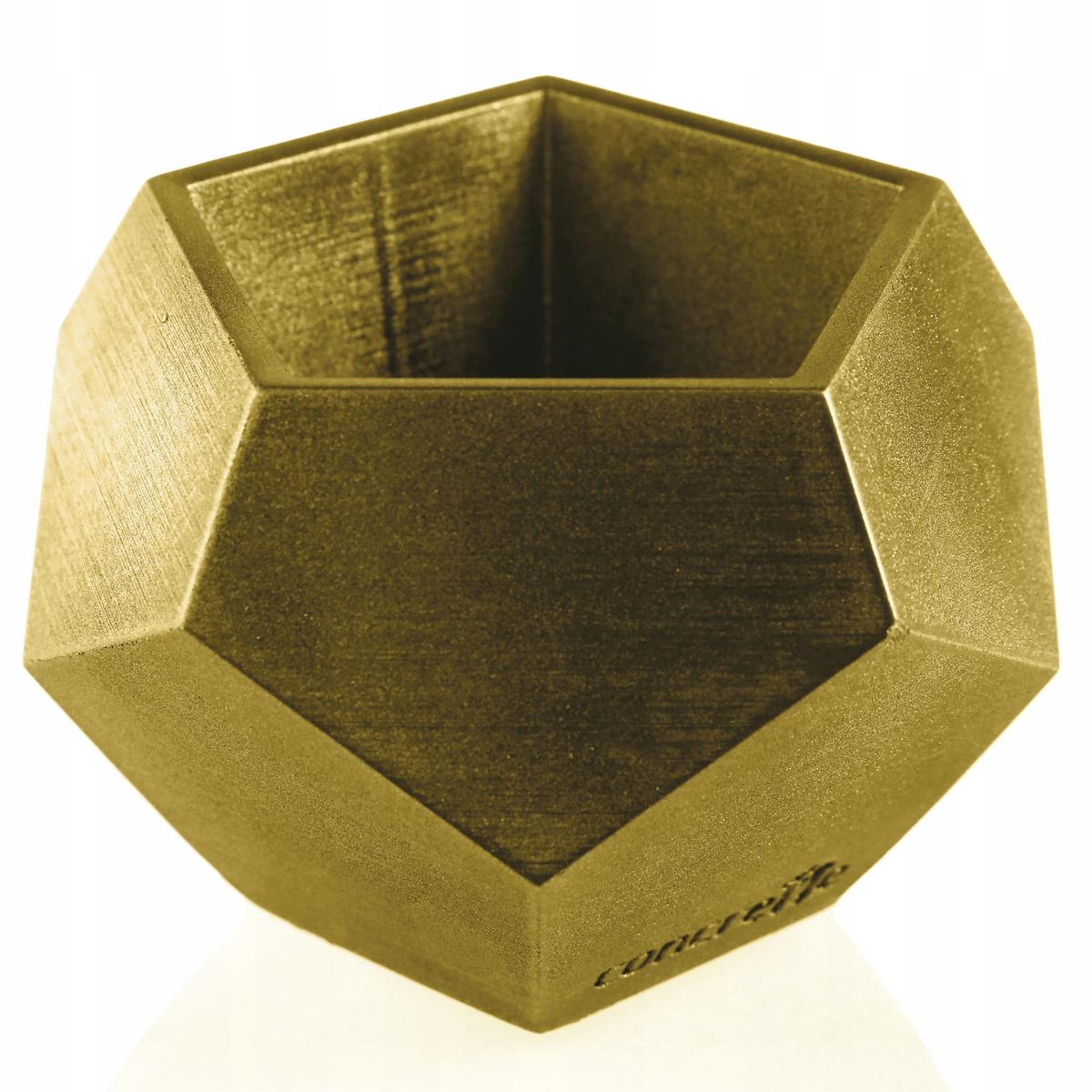 Doniczka betonowa Square Geometric 9 cm | Klasyczne Złoto