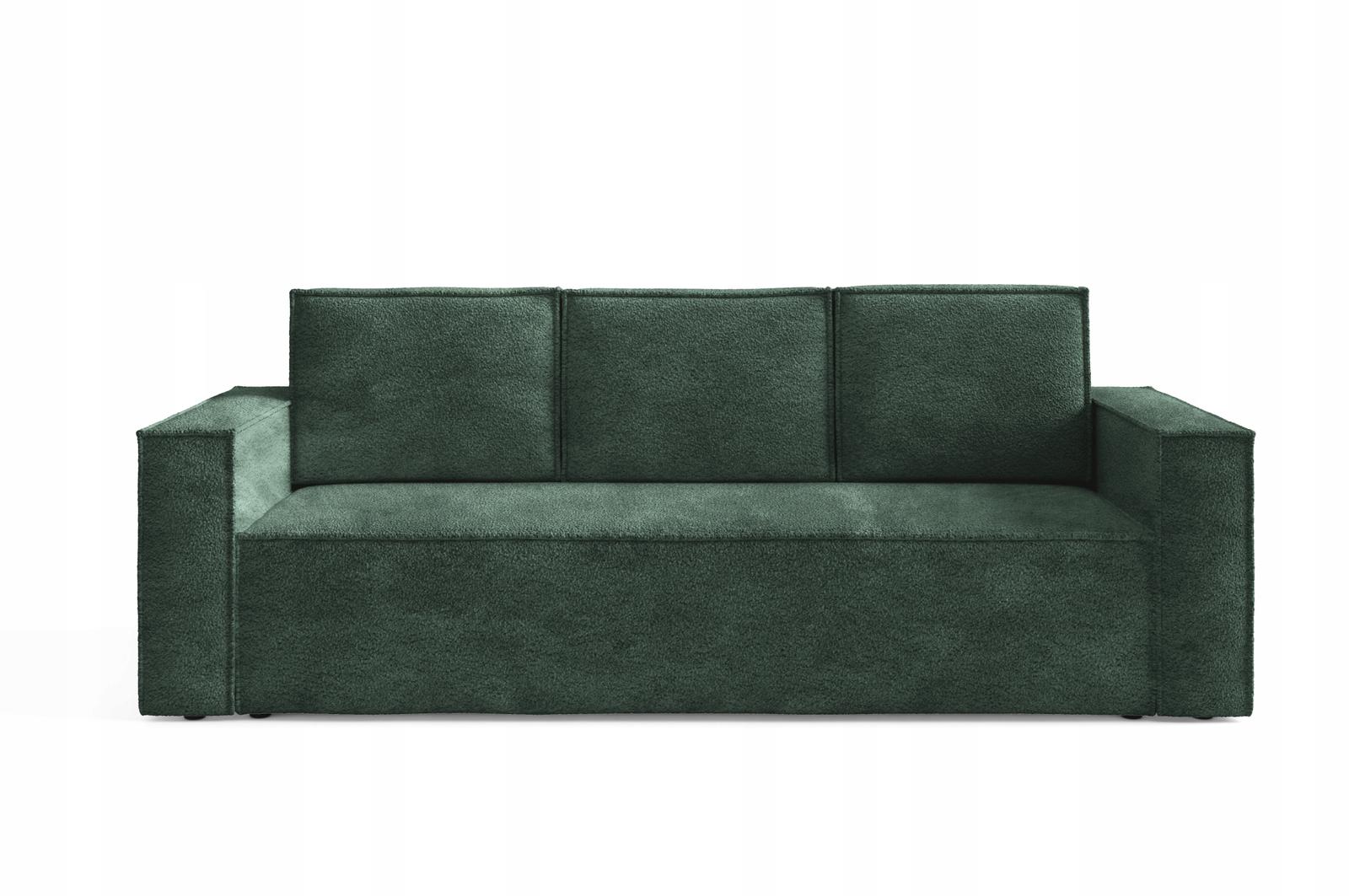 Kanapa CORDA 248x96x93 cm sofa z funkcją spania automat i pojemnik BOUCLE zielona do salonu nr. 4