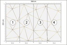 Fototapeta Do Sypialni Złoty Wzór GEOMETRYCZNY Abstrakcja Efekt 3D - Miniaturka zdjęcia nr 2