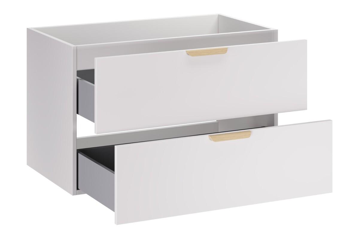 Szafka łazienkowa pod umywalkę 80 cm Aster White biała wisząca gładka 2 szuflady  nr. 3