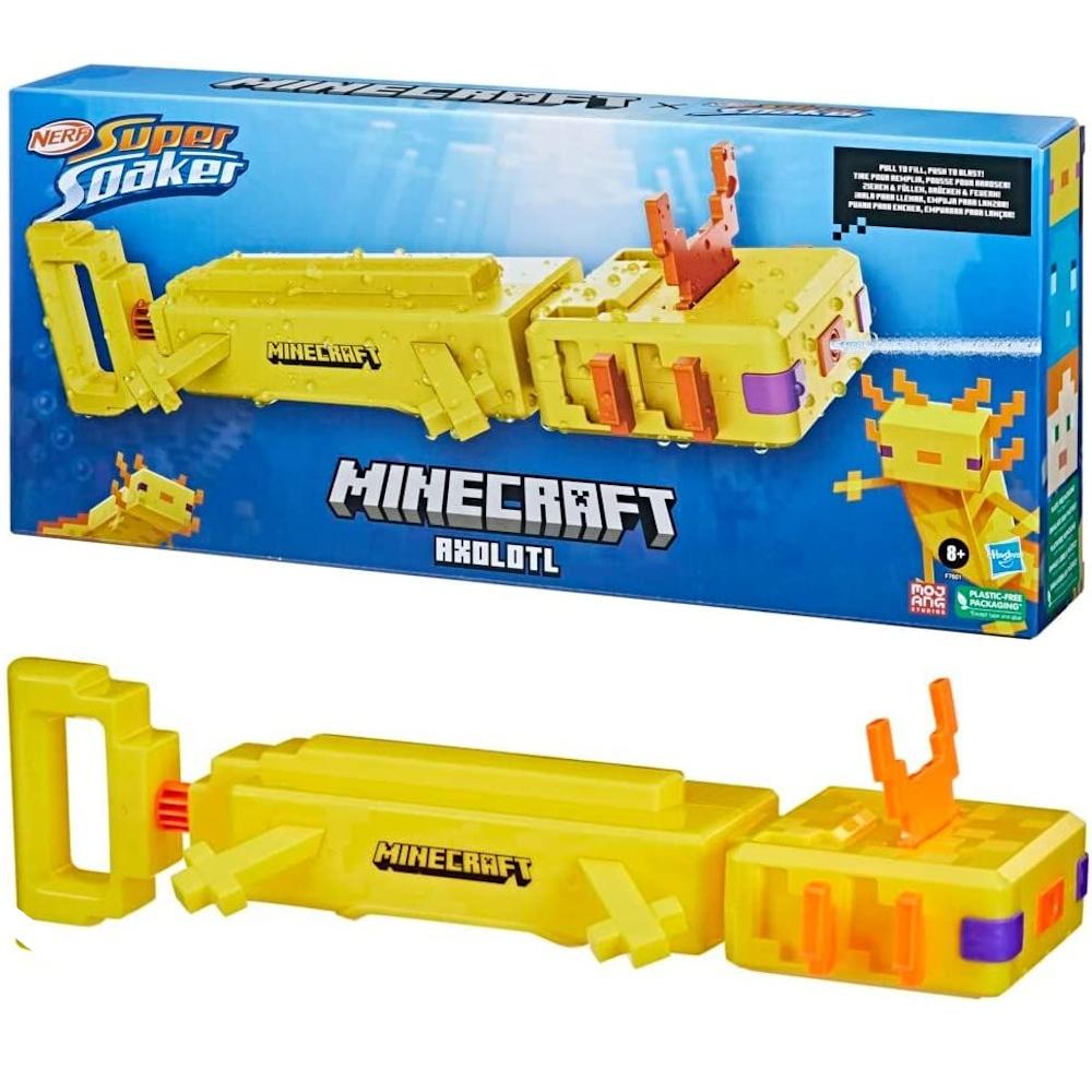 Pistolet na wodę MINECRAFT AXOLOTL oryginalny blaster nerf soaker dla dziecka 