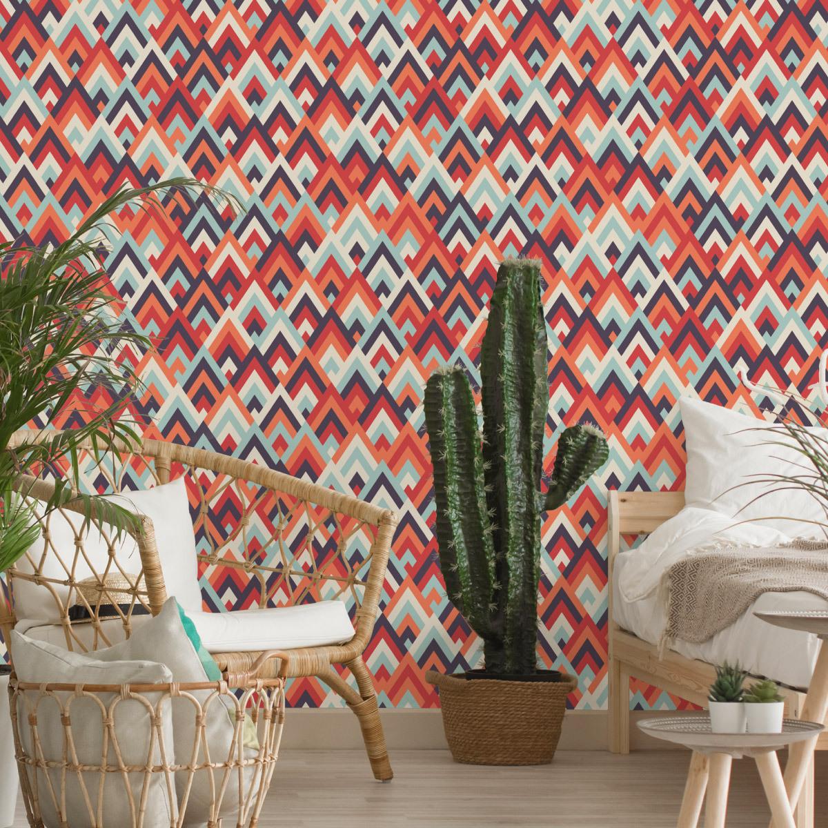 Tapeta kolorowe wzory geometryczne, dekoracja w stylu nowoczesnym  nr. 4