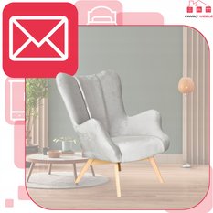 Fotel uszak skandynawski jasny szary Vika Family - Miniaturka zdjęcia nr 5
