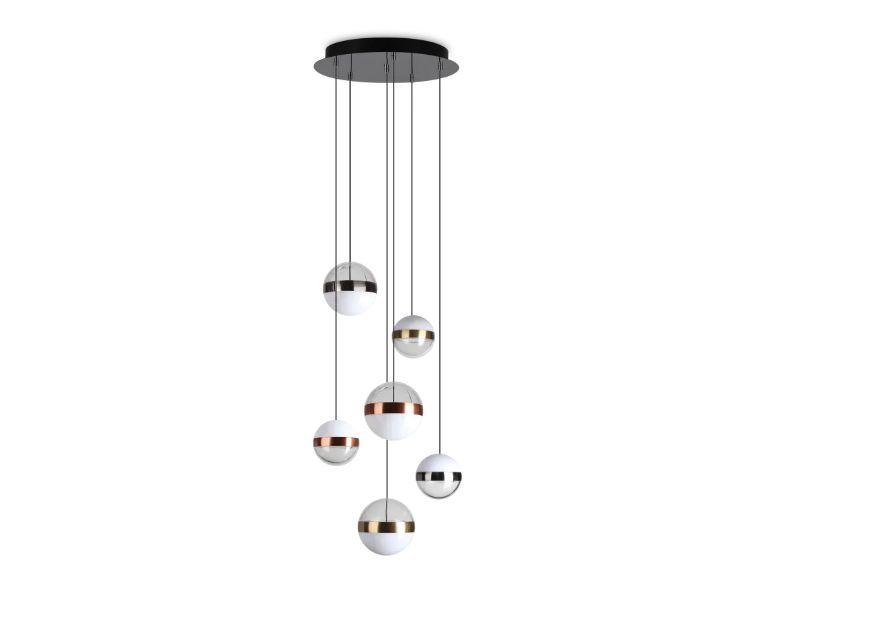 Lampa wisząca Galaxy SP6 LED 40x35x40 cm nowoczesna 6 kloszy 58W do salonu jadalni  nr. 3