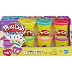 Ciastolina zestaw kolorowych tub 6-pak a5417 play-doh sparkle błyszcząca dla dziecka - Miniaturka zdjęcia nr 2