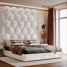 Panele tapicerowane 26x30 na ścianę hexagon kremowy - Miniaturka zdjęcia nr 7