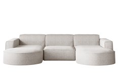 Sofa MODENA STUDIO U 299x78x165 cm w kształcie U bez funkcji spania do salonu NEVE perłowy