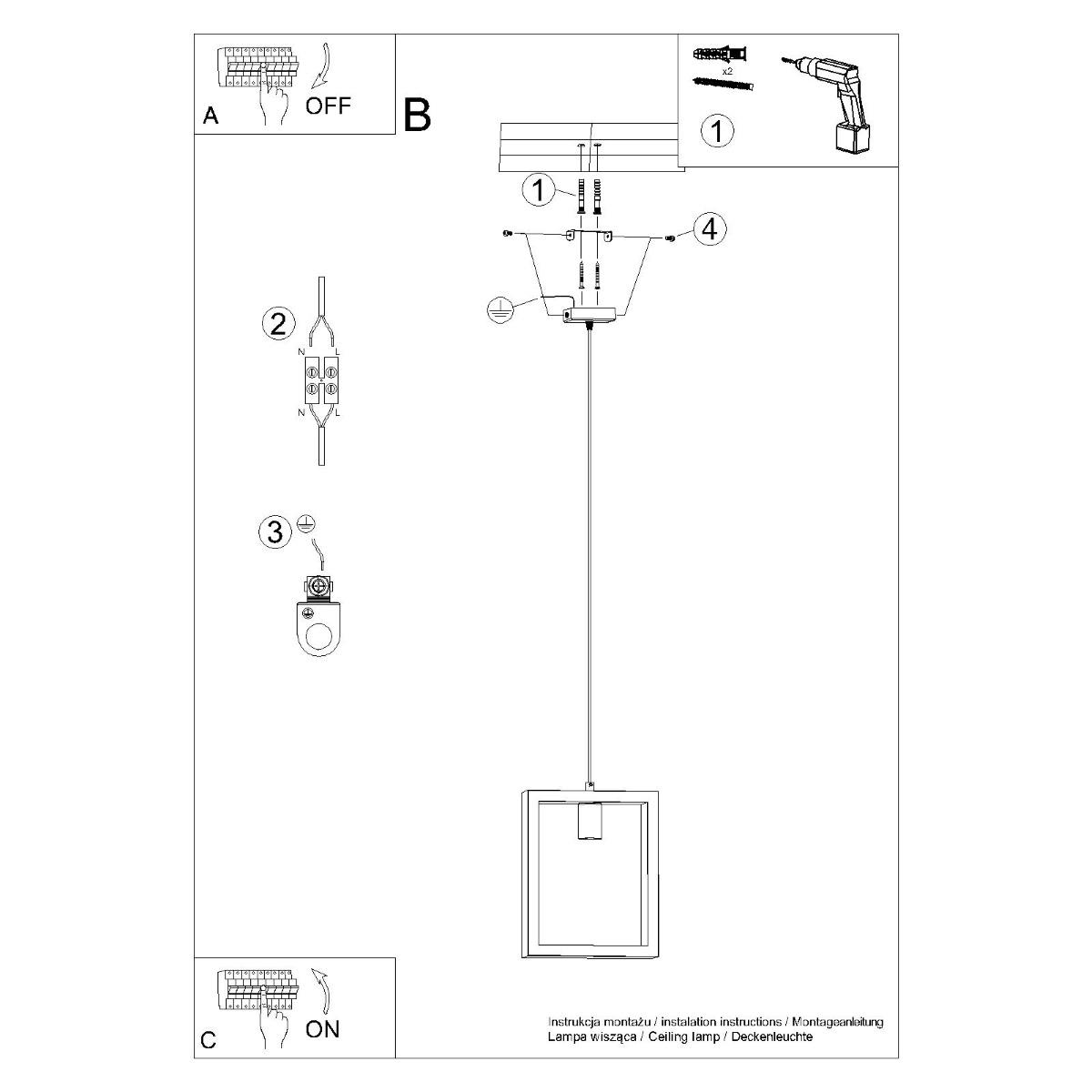 Lampa wisząca ARIES biała 133x8x24cm nowoczesna E27 do salonu nr. 11