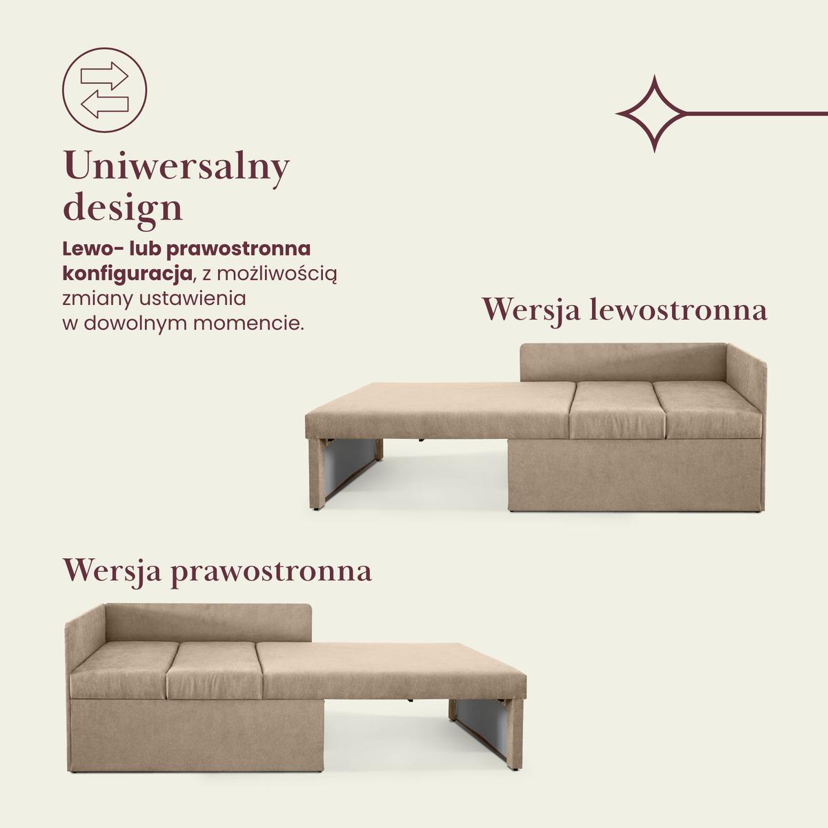 Sofa rozkładana dziecięca Viluś 108x81x78 cm narożnik jednoosobowy do pokoju z funkcją spania i przechowywania dla dzieci beżowy nr. 4