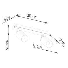 Plafon WINX 2 czarny/złoty 18.5x6x30cm nowoczesna lampa GU10 do salonu  - Miniaturka zdjęcia nr 8