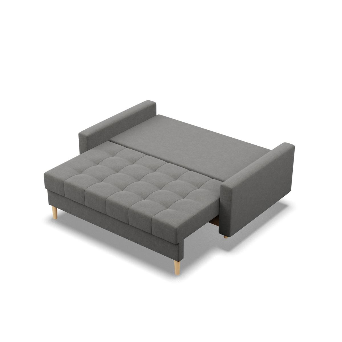 Sofa Elma 152x92x92 cm 2-osobowa skandynawska rozkładana z pojemnikiem sprężyna bonell do salonu jasna szara nr. 3