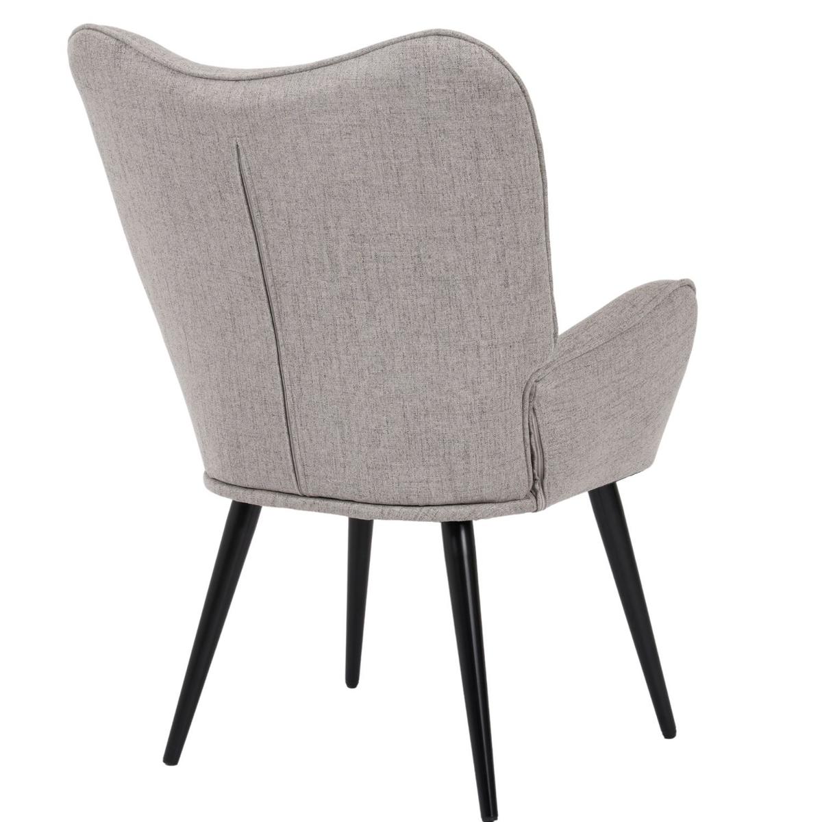 Fotel VIA tapicerowany wypoczynkowy 69x63x89 cm do salonu biura nogi czarne, jasnoszary nr. 6