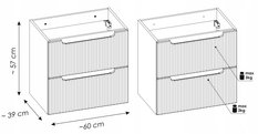 Szafka NOVA 60 cm pod umywalkę z blatem do łazienki kaszmirowa biała - Miniaturka zdjęcia nr 8