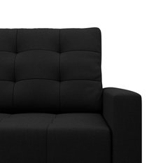 Sofa ELMA 152x88x92 cm 2-osobowa skandynawska rozkładana z pojemnikiem na nóżkach sprężyna bonell do salonu kanapa czarna - Miniaturka zdjęcia nr 7