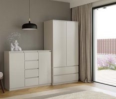 Komoda Malwa 97x120x40 cm do salonu sypialni kaszmir beż - Miniaturka zdjęcia nr 5