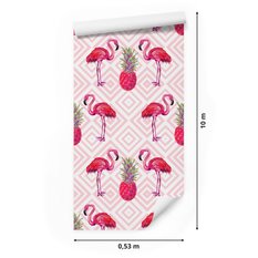 Tapeta Ścienna Różowe FLAMINGI Ananasy Abstrakcja 53x1000  - Miniaturka zdjęcia nr 2