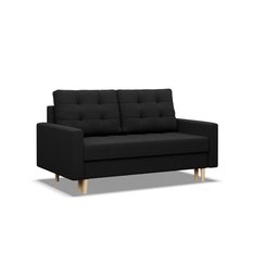 Sofa Elma 152x92x92 cm 2-osobowa skandynawska rozkładana z pojemnikiem sprężyna bonell  czarna - Miniaturka zdjęcia nr 1