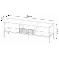 Szafka rtv Maggiore 154 cm do salonu czarny złoty - Miniaturka zdjęcia nr 8