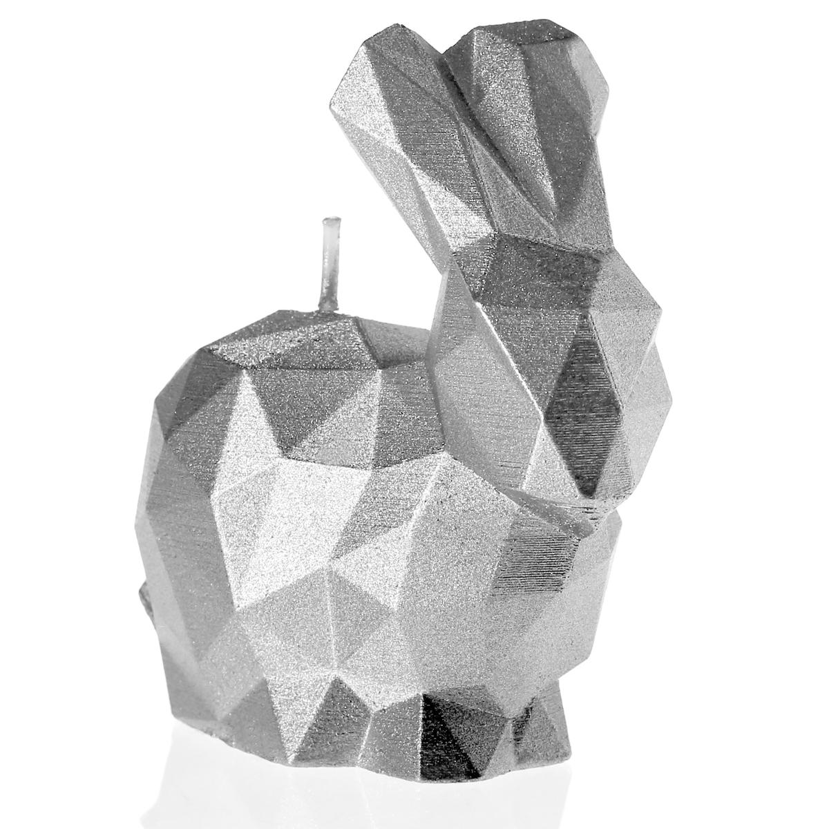 Świeca Rabbit Low-Poly Silver Small