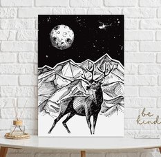 Plakat nocny jeleń 30x40 cm dekoracja ścienna bez ram  - Miniaturka zdjęcia nr 4