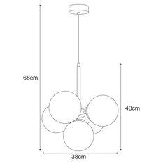 Lampa wisząca K-5362 INEZ 38x68x38 cm do salonu lub pokoju czarny/biały - Miniaturka zdjęcia nr 6