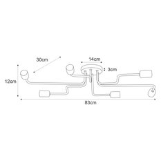 Lampa sufitowa K-4940 KUGA 83x12x30 cm do salonu lub pokoju czarny/złoty - Miniaturka zdjęcia nr 3