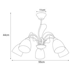 Lampa sufitowa K-JSL-6218/5 CHR ARON 55x44x55 cm do salonu lub pokoju chrom - Miniaturka zdjęcia nr 3