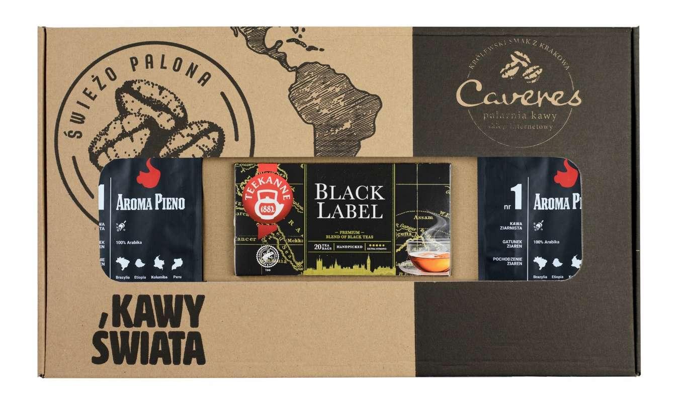 Zestaw Caveres na prezent AROMA i AROMA + HERBATA TEEKANNE BLACK Kawa ziarnista 500G nr. 1