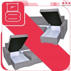 Narożnik Varius BIG 297x74x140 cm kształt U z funkcją spania i przechowywania do salonu Monoliht szary - Miniaturka zdjęcia nr 6