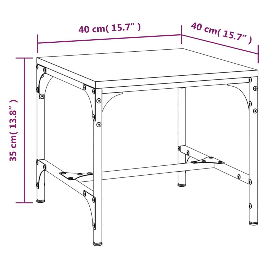 Stolik kawowy 40x40x35 cm brązowy dąb elegancki do salonu nr. 8