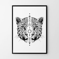 Plakat kot gepard geometria 40x50 cm dekoracja ścienna bez ram 