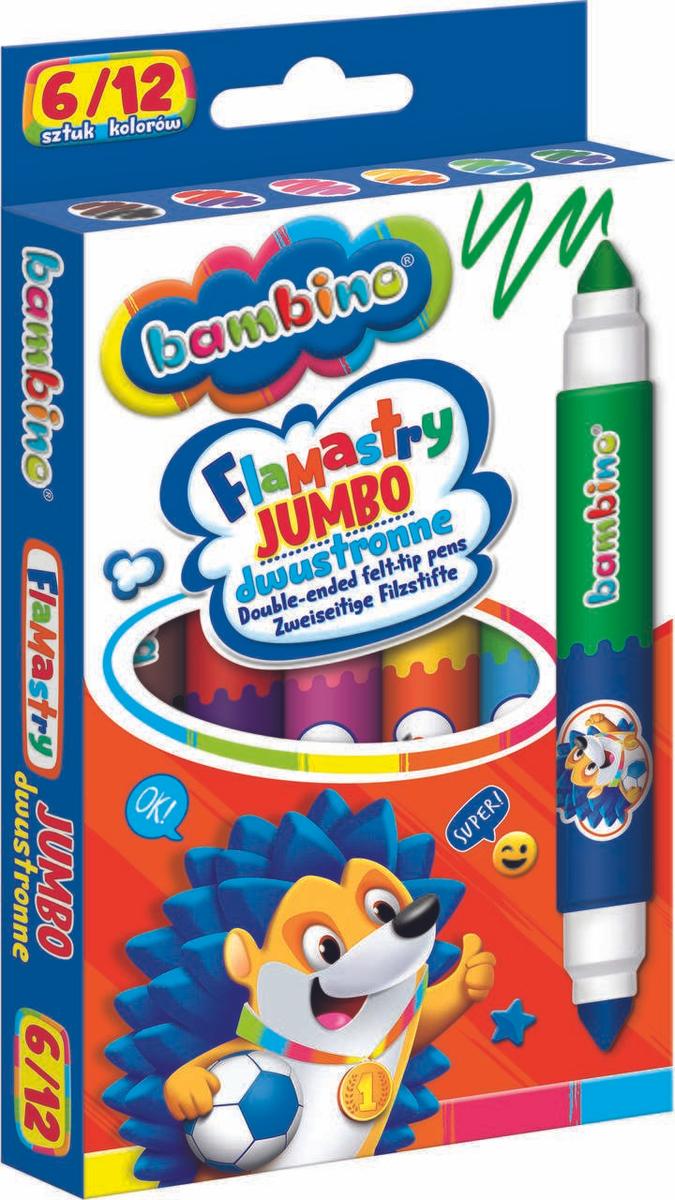 BAMBINO Flamastry Mazaki dwustronne Jumbo 6 sztuk/12 kolorów nr. 2