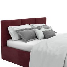 Łóżko tapicerowane do sypialni basic 120x200x88 cm łóżko podwójne z pojemnikiem bordowe - Miniaturka zdjęcia nr 12