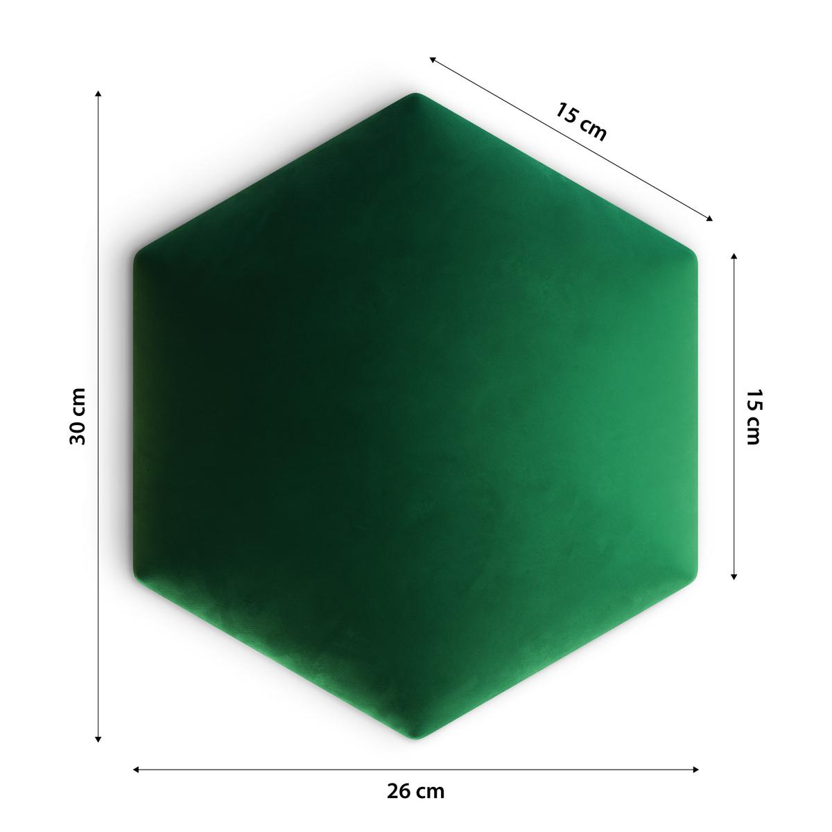 Panele tapicerowane 26x30 hexagon magic velvet butelkowa zieleń nr. 4