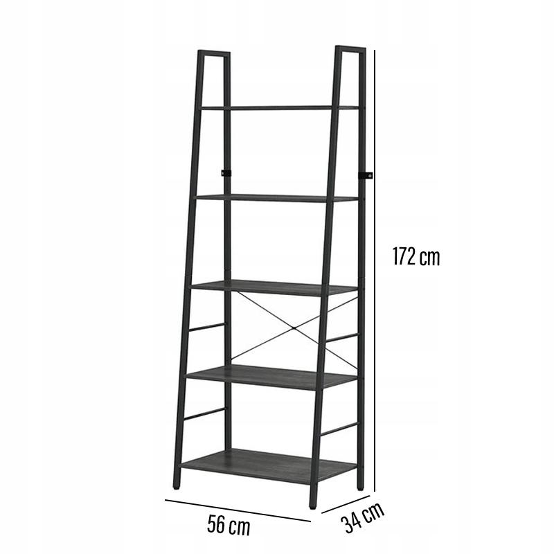 Regał 56 cm do salonu sypialni z półkami otwarty czarny nr. 7