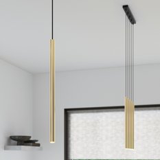 Lampa Wisząca PASTELO 5L złoty połysk 90x5x45cm nowoczesna G9 do salonu - Miniaturka zdjęcia nr 7