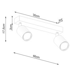 Plafon VERDO 2 17,5x30x46 cm zwis sufitowy 2-punktowy GU10 loft nowoczesna lampa sufitowa drewno naturalne biały - Miniaturka zdjęcia nr 5