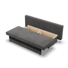 Kanapa 3-osobowa NOLA 191x85x86 cm wygodna sofa rozkładana z pojemnikiem do pokoju do salonu szara czarna darmowa dostawa - Miniaturka zdjęcia nr 4