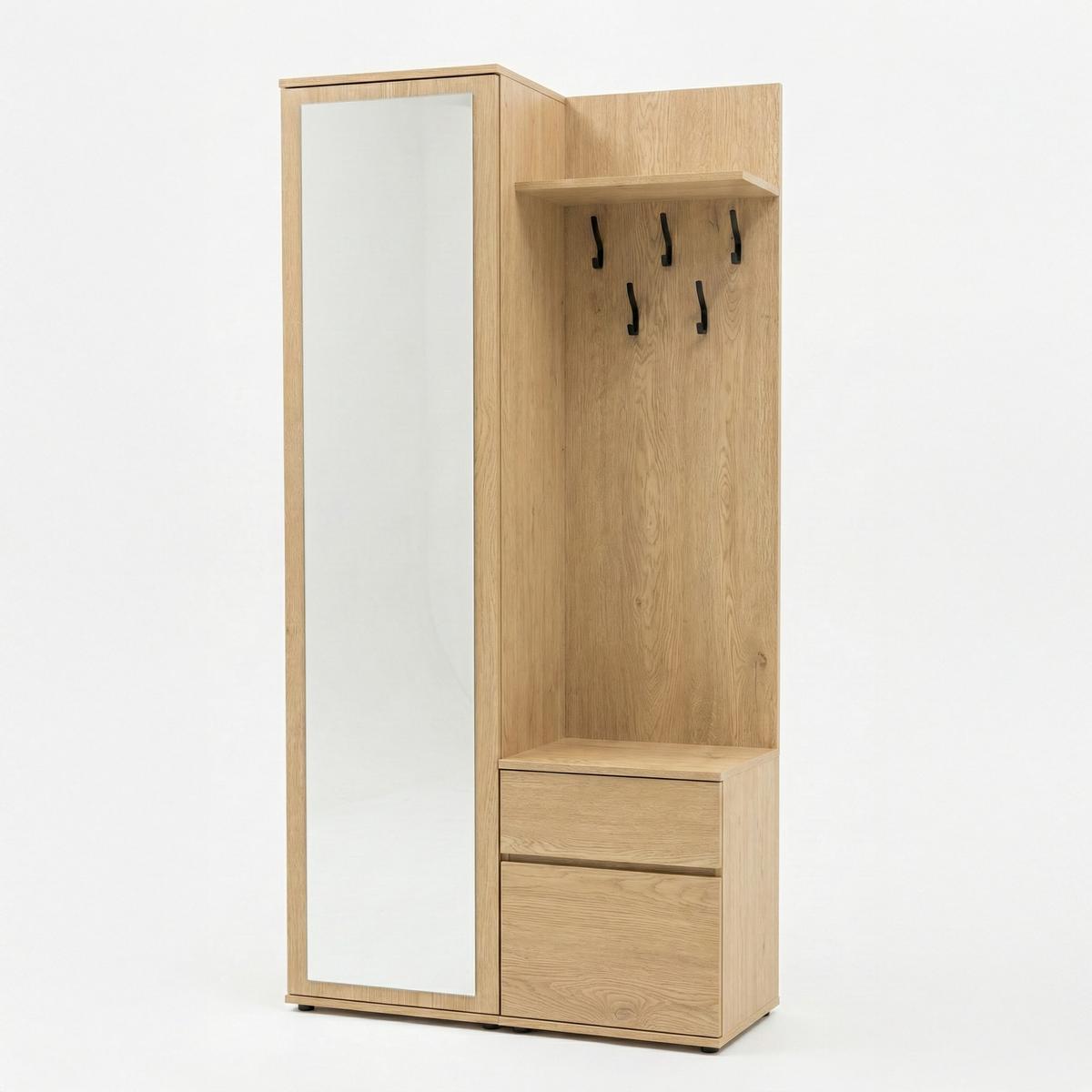 Garderoba do przedpokoju DUO 180x95x35 cm z lustrem wieszakami szafka na buty dąb cremona nr. 2