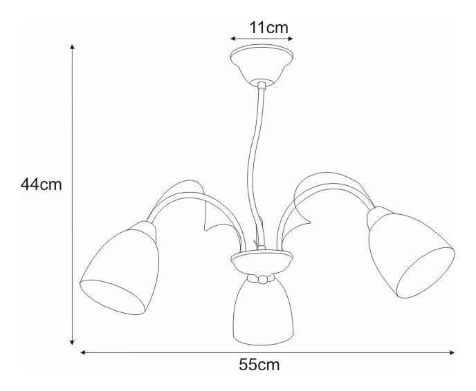 Lampa sufitowa K-JSL-6218/3 CHR ARON 55x44x55 cm do salonu lub pokoju chrom nr. 2