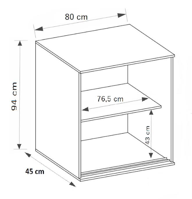 Komoda TABLET 6 120x45x94 cm z przesuwnymi frontami dąb sonoma do salonu nr. 2