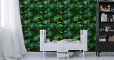 Tapeta Ścienna Zielone LIŚCIE Tropikalne Monstera 53x1000  - Miniaturka zdjęcia nr 4