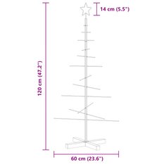  Metalowa choinka z drewnianą podstawą, czarna, 120 cm - Miniaturka zdjęcia nr 7