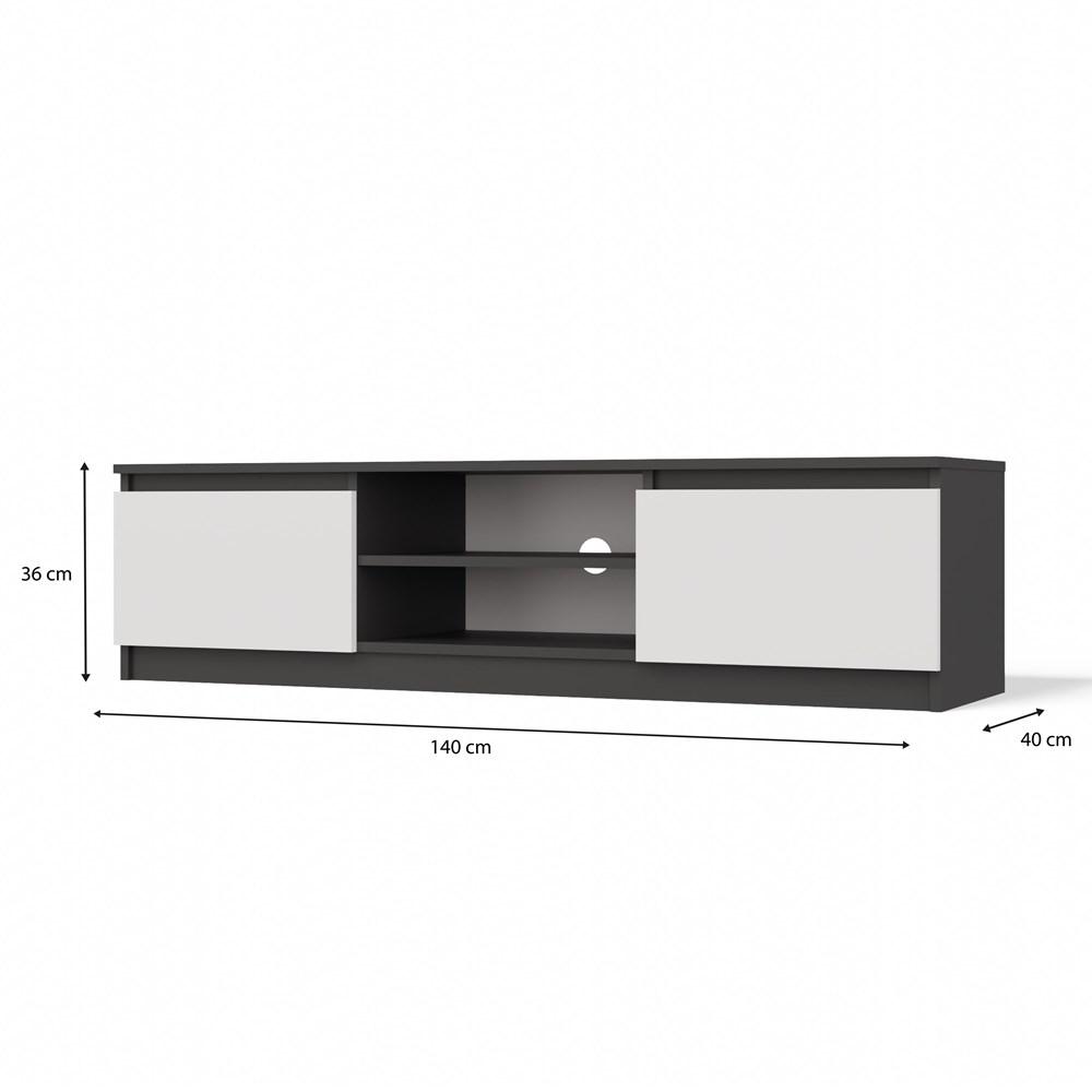Szafka RTV Malwa 36x140x40 cm do salonu stolik pod telewizor antracyt biały nr. 5