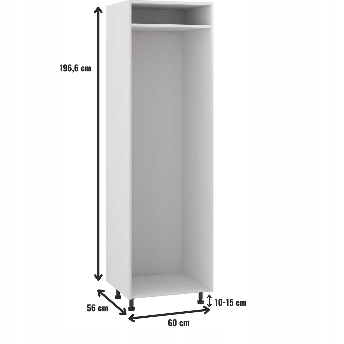 Korpus szafka kuchenna dolna 60x207x56 cm do zabudowy lodówki z akcesoriami biały do kuchni nr. 2