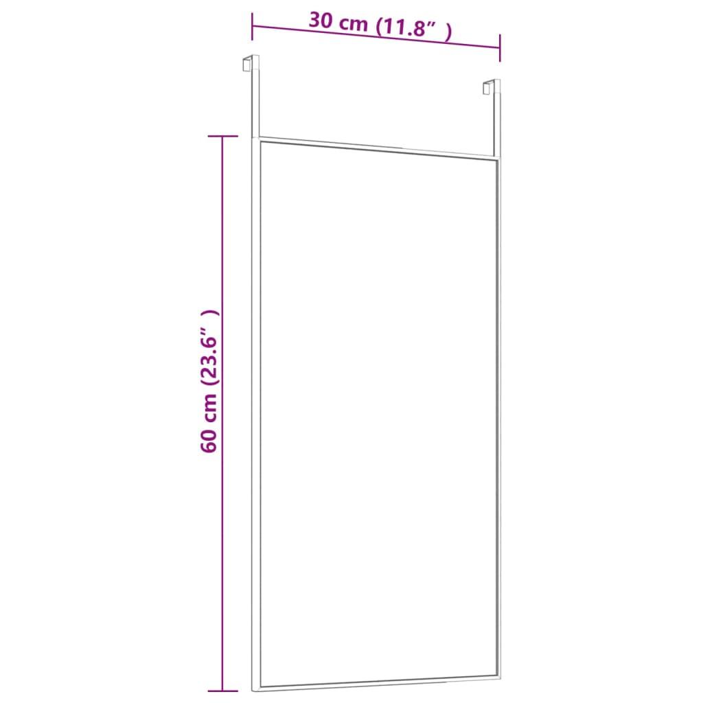 Lustro 30x60 cm do sypialni łazienki na drzwi czarne szkło i aluminium nr. 4