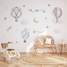 Naklejki Dla Dzieci Balony Chmurki 60x30 Gwiazdy Serca ZESTAW - Miniaturka zdjęcia nr 6